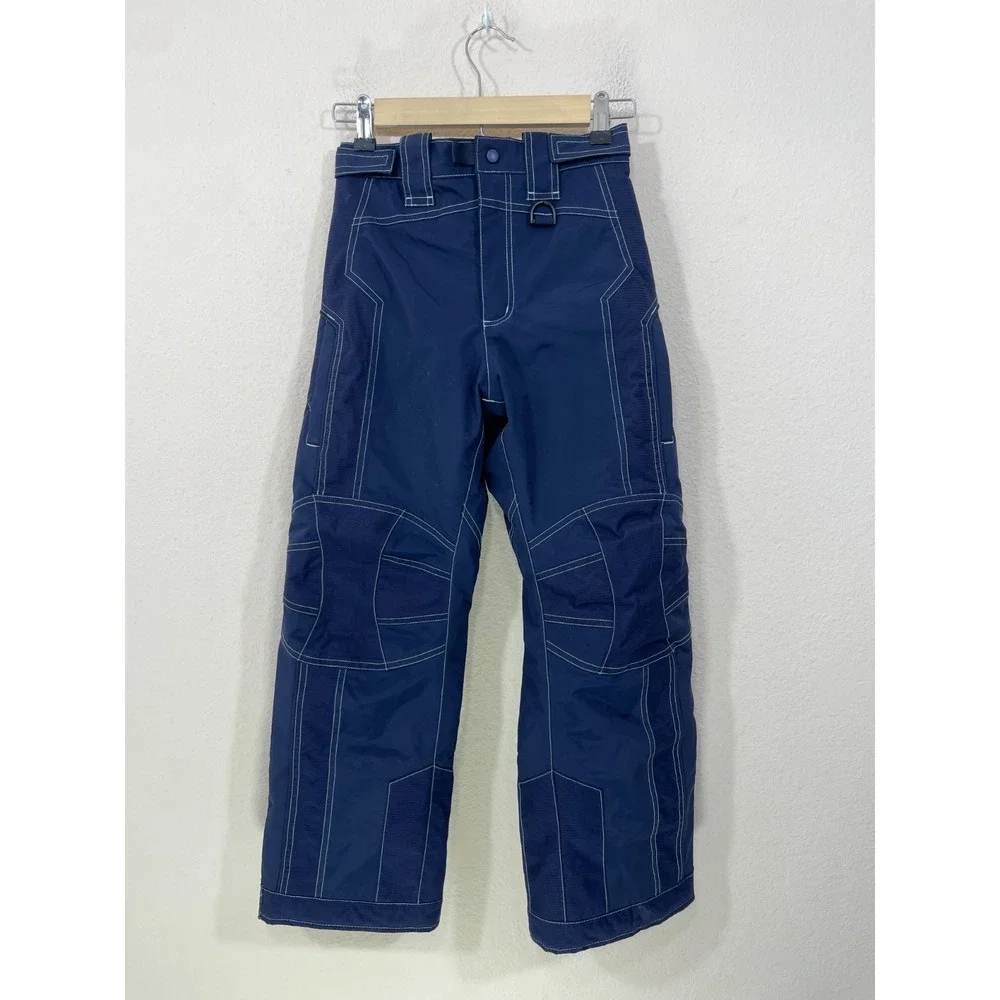 LL‎ Bean Snow Pants Kids Size 10 Insulated Ski Outdoor Nylon Blue Adjustable